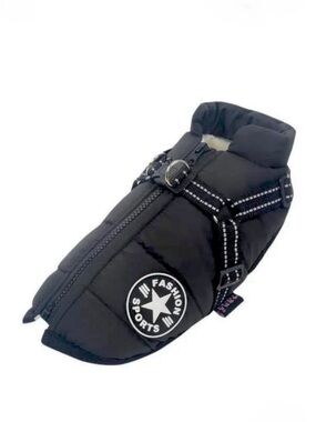 FASHION SPORTS Dog Harness Fleece Jacket in Black